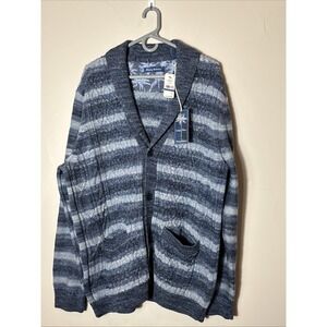 Tommy Bahama ocean hues shawl cardigan mens denim blue XL NEW W/ TAGS $198 Msrp